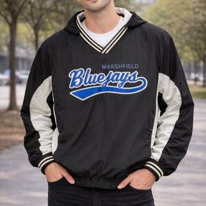 Sport-Tek Black and White Bluejays Men's Bomber Jacket